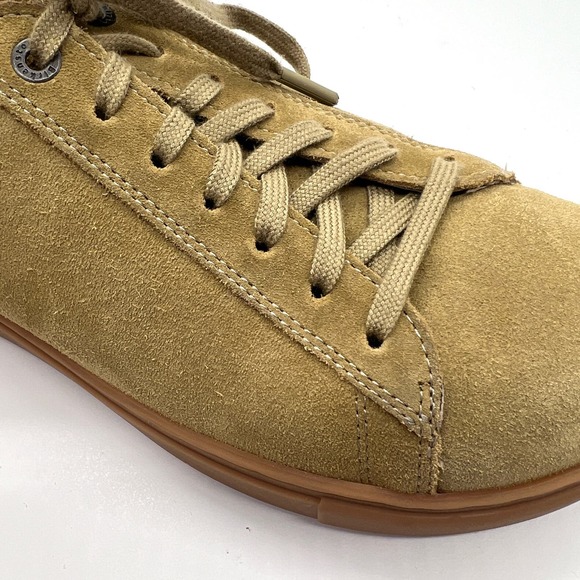 BIRKENSTOCK Bend Low Top Sneaker Womens 40 Khaki Tan Narrow Suede Lace Up - Picture 12 of 13